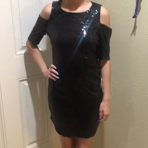 As You Wish Black Evening Shimmery Dress Size L